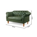 Ver imagem 4 de Sofá Chesterfield 2 Lugares Couro Sintético Verde Duque 150cm Yescasa