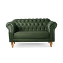 Ver imagem 5 de Sofá Chesterfield 2 Lugares Couro Sintético Verde Duque 150cm Yescasa