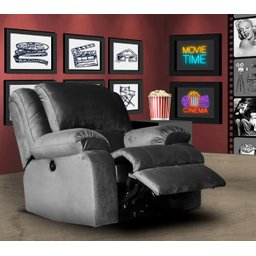 Poltrona do Papai Reclinável Elétrica com Entrada Usb Simon F05 Veludo Cinza - Lyam Decor - 2 Poltrona do Papai Reclinável Elétrica com Entrada Usb Simon F05 Veludo Cinza - Lyam Decor - 2