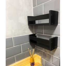 3 Unidades - Prateleira Nicho para Banheiro Cosméticos Preto - 30 CM - 2