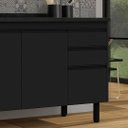 Ver imagem 3 de Gabinete de Cozinha Armário 144cm 5 Gavetas 2 Porta 100% MDF:Preto