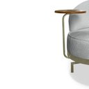 Ver mais imagens de Poltrona para Sala de Estar Normah Giratória Linho Boucle Cinza