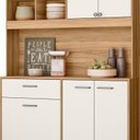 Ver imagem 3 de Armário de Cozinha 6 Portas 1 Gaveta Erva Doce 120 Branco/Freijó/Off White Cristal