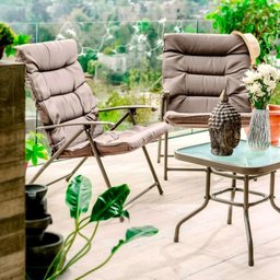 Conjunto 2 Cadeiras Taupe 93x68x74cm - 1