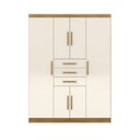 Ver imagem 3 de Guarda-Roupa Casal 6 Portas e 03 Gavetas Imperial Bege/Nature/Champanhe