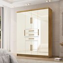 Ver imagem 1 de Guarda-Roupa Casal 6 Portas e 03 Gavetas Imperial Bege/Nature/Champanhe