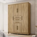Ver imagem 1 de Guarda-Roupa Casal 6 Portas e 3 Gavetas Imperial Marrom/Nature