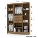 Ver imagem 2 de Guarda-Roupa Casal 6 Portas e 3 Gavetas Imperial Marrom/Nature