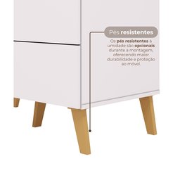 Cômoda 5 Gavetas Flex com Pés Retrô Ibiza - 14