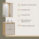 Ver imagem 5 de Armário Conjunto de Banheiro Suspenso com Gabinete, Cuba e Espelheira 59 cm Carvalho Nature/Arenas