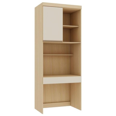 Bancada de Estudos Mônaco Moderno 1 Gaveta MDP 90cm Off White Luciane Móveis