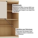 Ver imagem 2 de Bancada de Estudos Mônaco Moderno 1 Gaveta MDP 90cm Off White Luciane Móveis
