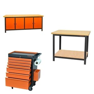 Conjunto Bancada para Ferramentas 200cm Carro de Ferramentas Profissional 7 Gavetas Presto