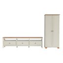 Ver imagem 2 de Conjunto Peças Rack 210cm, 1 Armário 2 Portas Madeira Maciça Ananda CabeCasa MadeiraOriginals Branco Off White/Mel