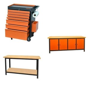 Conjunto Bancada para Ferramentas 200cm Carro de Ferramentas Profissional 7 Gavetas Presto