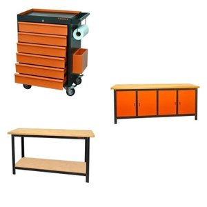 Conjunto Bancada para Ferramentas 200cm Carro de Ferramentas Profissional 6 Gavetas Presto