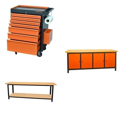 Conjunto Bancada para Ferramentas 200cm Carro de Ferramentas Profissional 7 Gavetas Presto