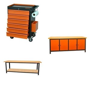 Conjunto Bancada para Ferramentas 200cm Carro de Ferramentas Profissional 6 Gavetas Presto