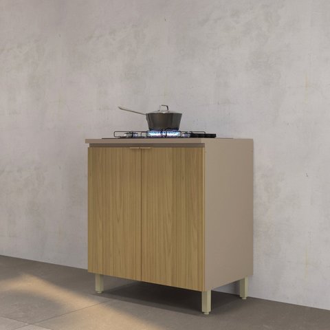 Balcão com 2 Portas 80 cm Clara Yescasa Cinza/Avela/Canary