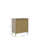 Ver imagem 3 de Balcão com 2 Portas 80 cm Clara Yescasa Cinza/Avela/Canary