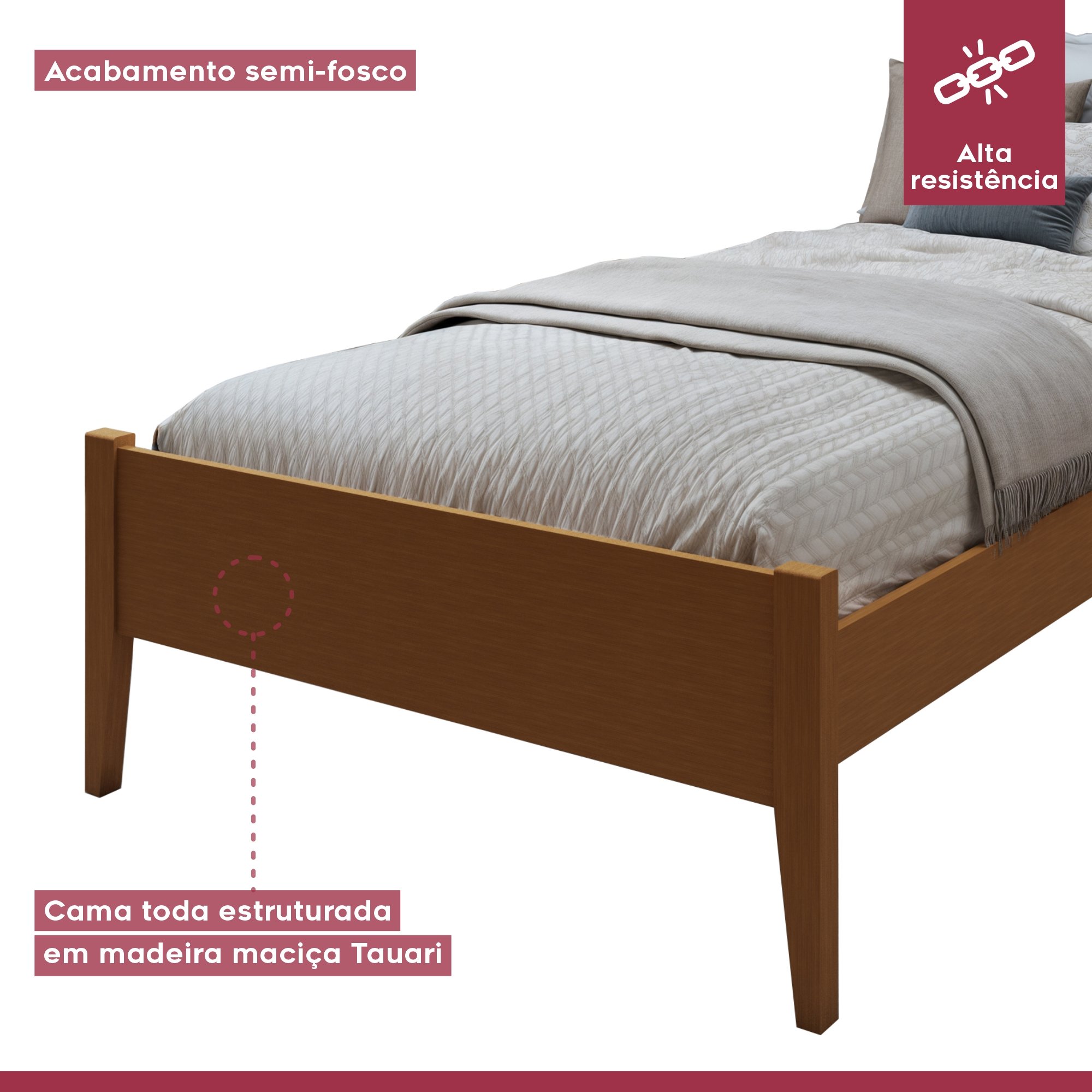 Cama Solteiro 90cm Turca Slim em Madeira Maciça - 3