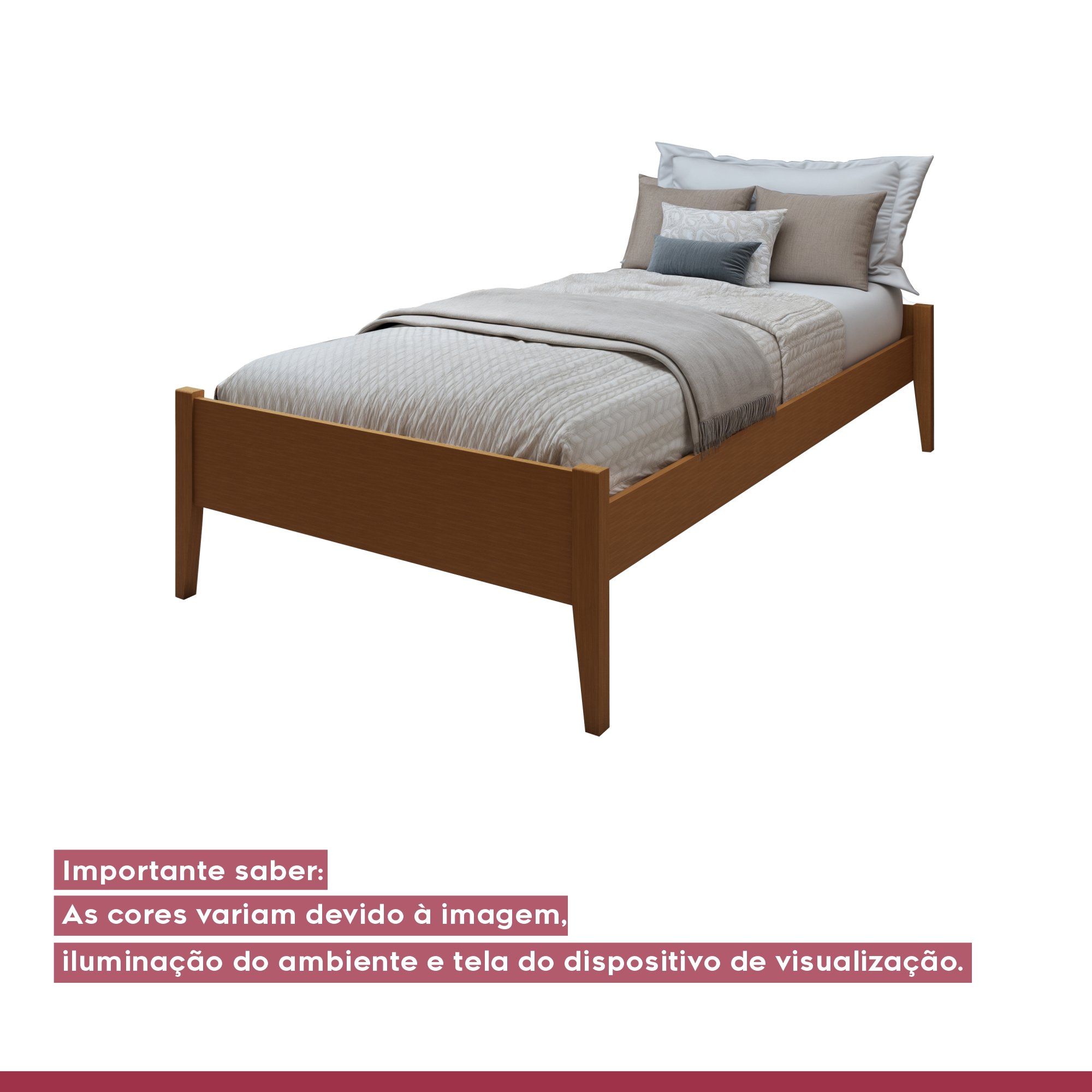 Cama Solteiro 90cm Turca Slim em Madeira Maciça - 9