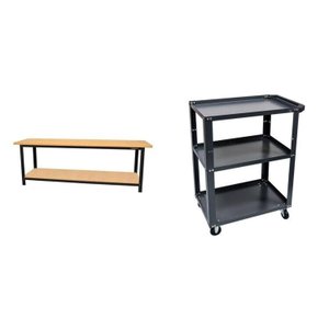 Conjunto 1 Bancada Profissional Cm 1 Carro Aberto em Aço para Ferramentas Presto