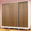 Ver imagem 1 de Guarda Roupa Infantil 100% Mdf Madesa Logan 3 Portas de Correr com Pés - Branco/rustic
