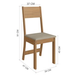 Conjunto Sala de Jantar 1 Mesa Tampo MDP Retangular 4 Cadeiras Versalhes - 4