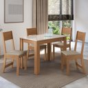 Ver imagem 2 de Conjunto Sala de Jantar 1 Mesa Tampo MDP Retangular 4 Cadeiras Versalhes