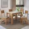 Conjunto Sala de Jantar 1 Mesa Tampo MDP Retangular 4 Cadeiras Versalhes - 2