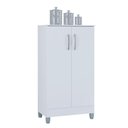 Ver imagem 3 de Cômoda 867 4 Gavetas com Armário Multiuso 2 Portas Pequeno Branco Brilho - Poquema