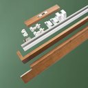 Ver imagem 7 de Porta de Correr de Madeira Ripada Completa 210x82cm com Fechadura e Ferragens