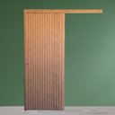 Ver imagem 4 de Porta de Correr de Madeira Ripada Completa 210x82cm com Fechadura e Ferragens Marrom/Carvalho Casablanca