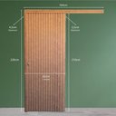 Ver imagem 5 de Porta de Correr de Madeira Ripada Completa 210x82cm com Fechadura e Ferragens Marrom/Carvalho Casablanca