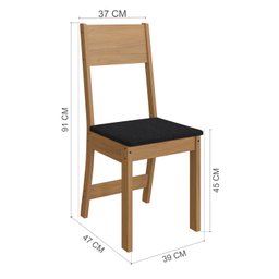 Conjunto Sala de Jantar 1 Mesa 4 Cadeiras Versalhes - 4