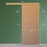 Porta de Correr de Madeira Ripada Completa 210x82cm com Fechadura e Ferragens  - 4