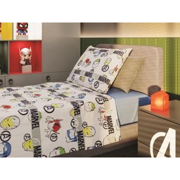 Jogo de Cama 100% Algodão Solteiro Estampado Avengers 3 peças- Lepper - 2