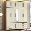 Ver imagem 2 de Guarda Roupa Casal 192cm 11 Portas com Espelho Tóquio Jatobá/Areia S01 - Mpozenato