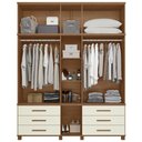 Ver imagem 5 de Guarda Roupa Casal 192cm 11 Portas com Espelho Tóquio Jatobá/Areia S01 - Mpozenato