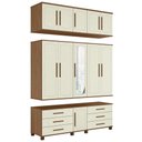 Ver imagem 6 de Guarda Roupa Casal 192cm 11 Portas com Espelho Tóquio Jatobá/Areia S01 - Mpozenato