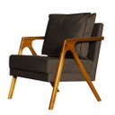 Ver imagem 2 de Poltrona Cadeira Mona Recepção - Suede Marrom