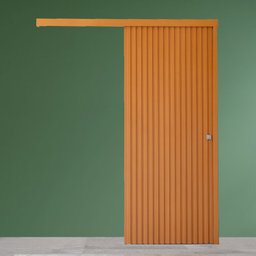 Porta de Correr de Madeira Ripada Completa 210x72cm com Fechadura e Ferragens  - 3