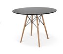 Ver imagem 2 de Conjunto de Mesa de Jantar Eames Eiffel Redonda 120cm Tampo de Madeira Preto com 4 Cadeiras Brancas