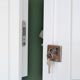 Porta de Correr de Madeira Ripada Completa 210x82cm com Fechadura e Ferragens  - 5