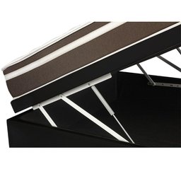 Cama Box Com Baú Casal + Colchão De Molas - Comfort Prime - Classic Superlastic 138cm:Preto - 4
