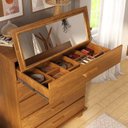 Ver imagem 5 de Cômoda Porta Joias Madeira Maciça Marrom/Mogno Mel
