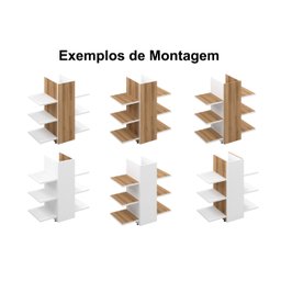 Gabinete Armário Banheiro Pia de Coluna Mark Flexcolor Branco com Nature - 3