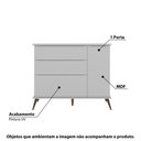 Ver imagem 2 de Cômoda Sapateira 3 Gavetas 1 Porta Retrô Infantil Com Pés Melinda Cza - Phoenix Baby