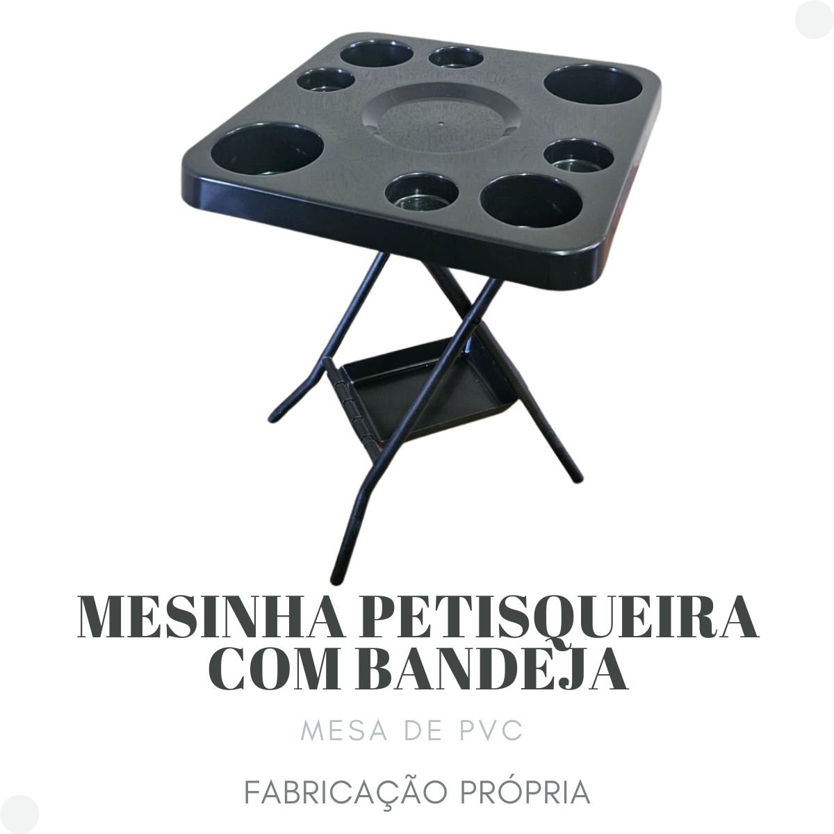 Mesinha Petisqueira Dobrábel Preta com Bandeja - 9